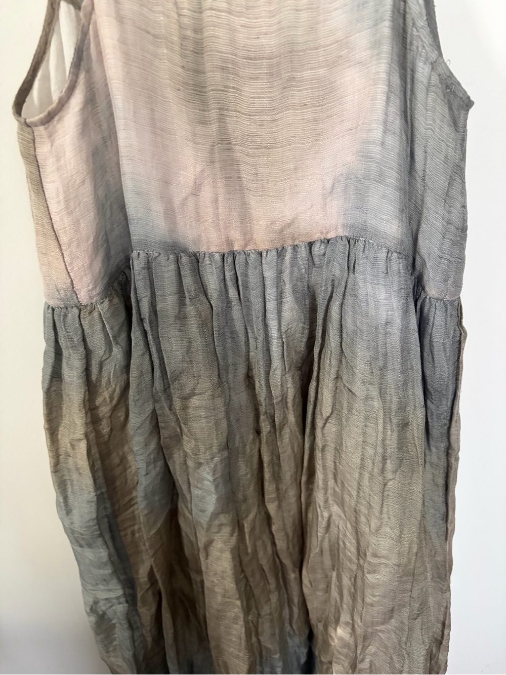 Horses Atelier Silk-Linen Earthy bohemian ombre slip dress - Size 1/ S - Picture 13 of 13
